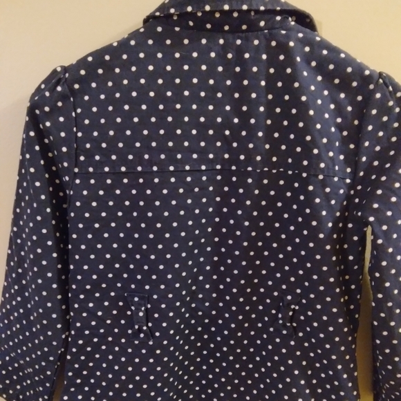 🔴3/$10🔴 Crazy 8 girls sz 7-8 Navy polka-dot jacket - Picture 4 of 9